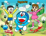 Dibujo Doraemon y amigos pintado por pabloreal