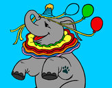 Dibujo Elefante con 3 globos pintado por Danny24