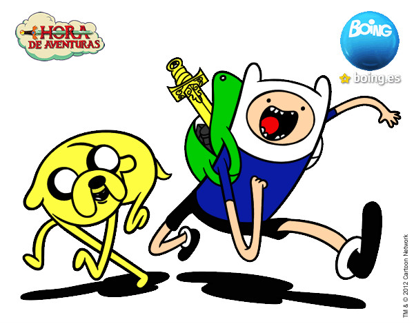 Dibujo Finn y Jake pintado por MuTheMacti