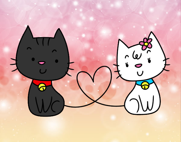 Dibujo Gatos enamorados pintado por Anichi2000