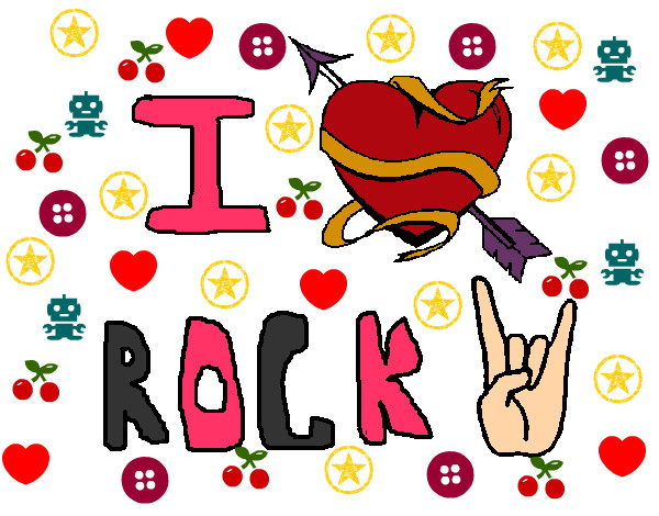 Dibujo I love rock pintado por isa-cris