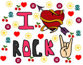 Dibujo I love rock pintado por isa-cris