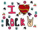 Dibujo I love rock pintado por isita24