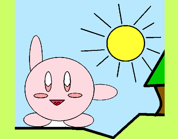 Dibujo Kirby en un día soleado pintado por pricoli