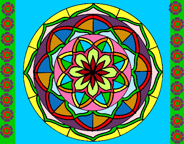 Dibujo Mandala 6 pintado por puchungas