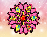 Dibujo Mándala con forma de flor weiss pintado por nahiacampo
