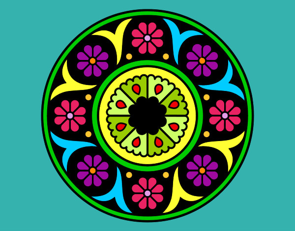 Dibujo Mandala flor pintado por normaglady