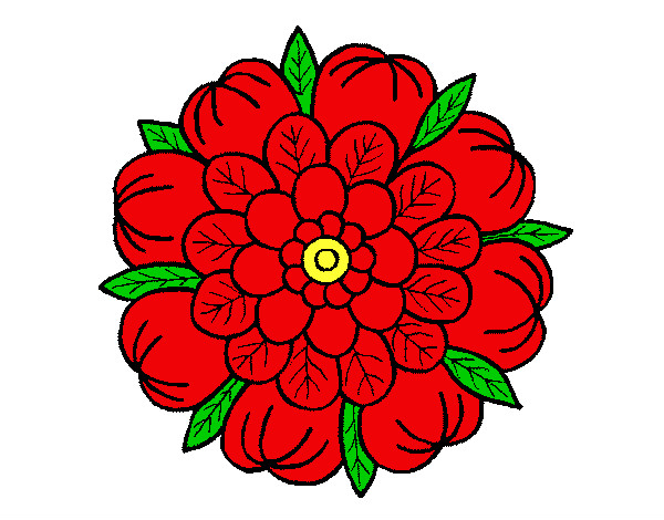 Dibujo Mandala floral pintado por michi130
