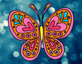 Dibujo Mandala mariposa pintado por nahiacampo