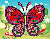Dibujo Mandala mariposa pintado por nicayo