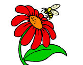 Dibujo Margarita con abeja pintado por yaja