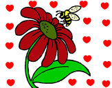 Dibujo Margarita con abeja pintado por yaja