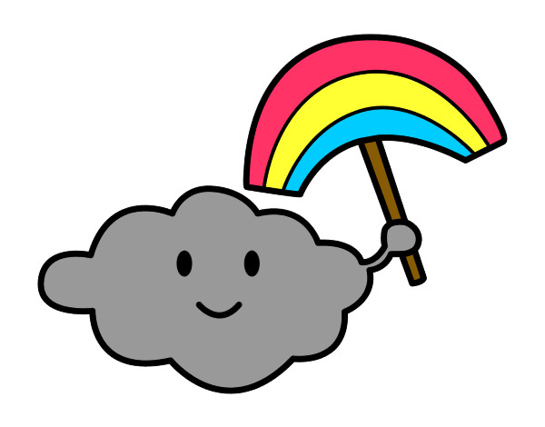 Dibujo Nube con arcoiris pintado por mirandoyu