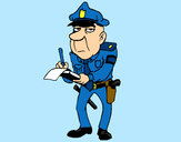 Dibujo Policía haciendo multas pintado por miguel1999