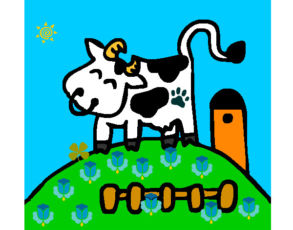 Dibujo Vaca feliz pintado por cata5634