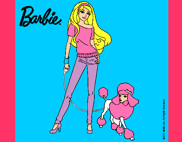 Dibujo Barbie con look moderno pintado por MelanieF