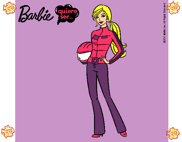 Dibujo Barbie piloto de motos pintado por alesita08