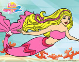 Dibujo Barbie sirena pintado por xarxa