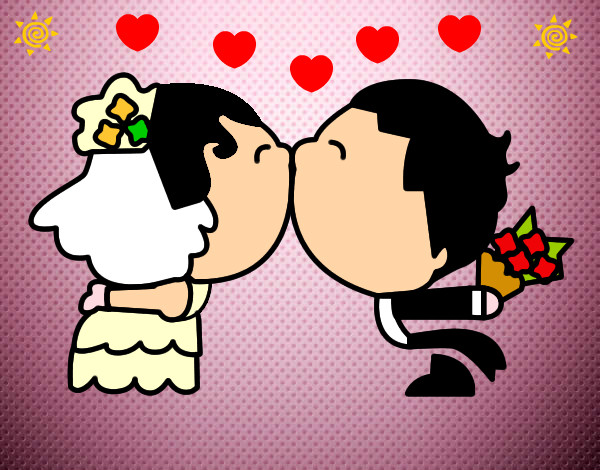 Beso de recién casados