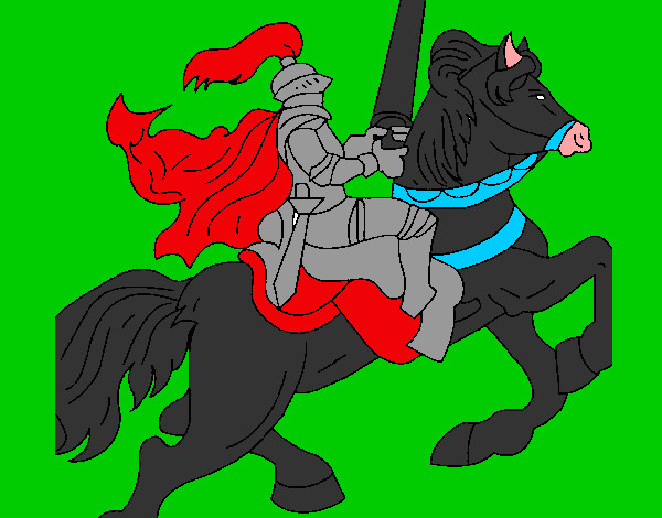 Dibujo Caballero a caballo 2 pintado por enzo14