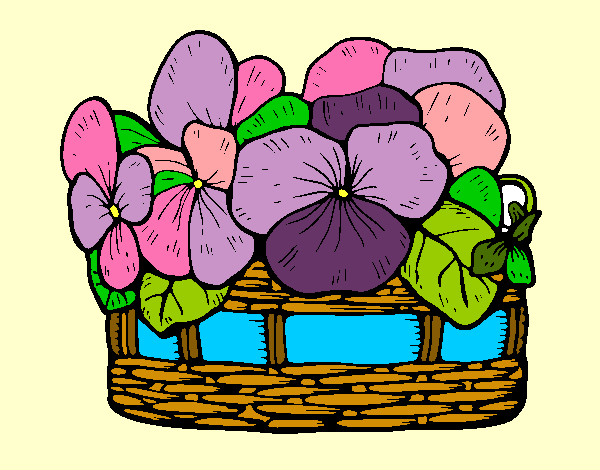 flores en cesta