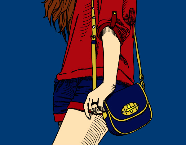 Dibujo Chica con bolso pintado por andrechibi