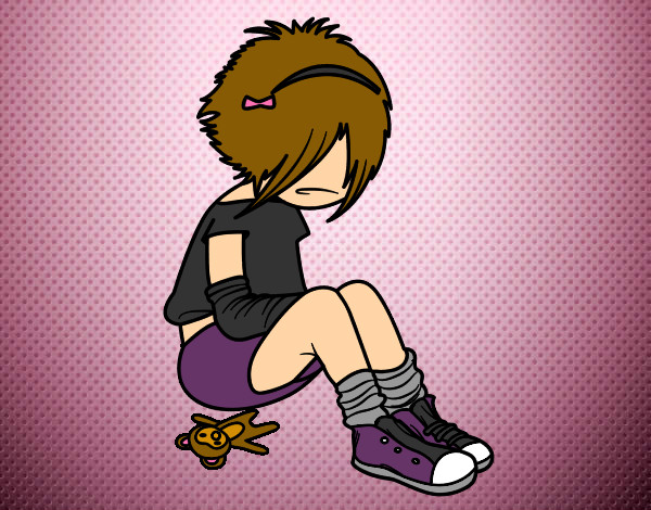 Dibujo Chica EMO pintado por RUSHERSITA