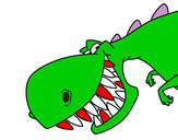 Dibujo Dinosaurio de dientes afilados pintado por mivida2003