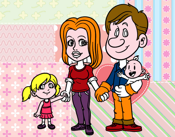 Dibujo Familia feliz pintado por johi