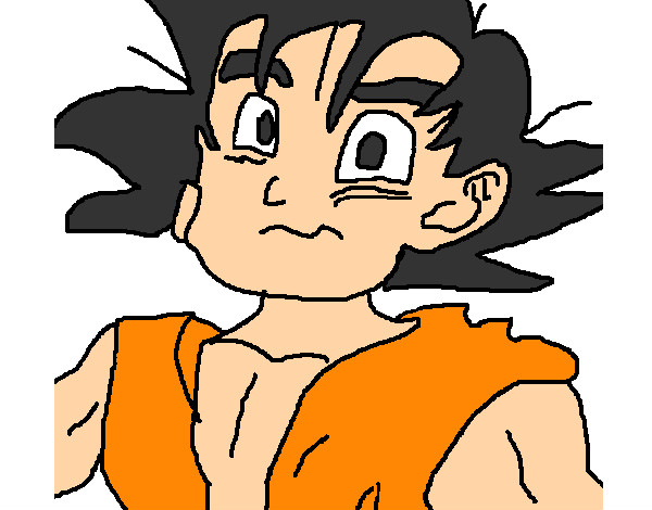 Dibujo Goku pintado por maxio