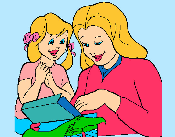 Dibujo Madre e hija pintado por ynes
