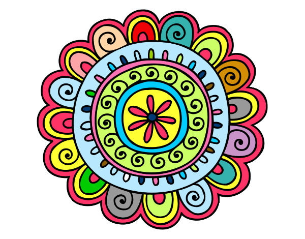 Dibujo Mandala alegre pintado por Laudelina