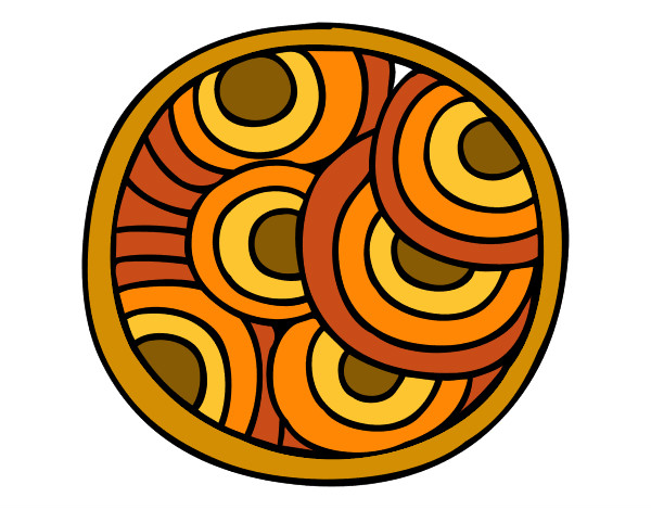 Dibujo Mandala circular pintado por palomiwiii
