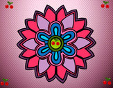 Dibujo Mándala con forma de flor weiss pintado por ivanet
