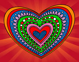 Dibujo Mandala corazón pintado por LARITZA