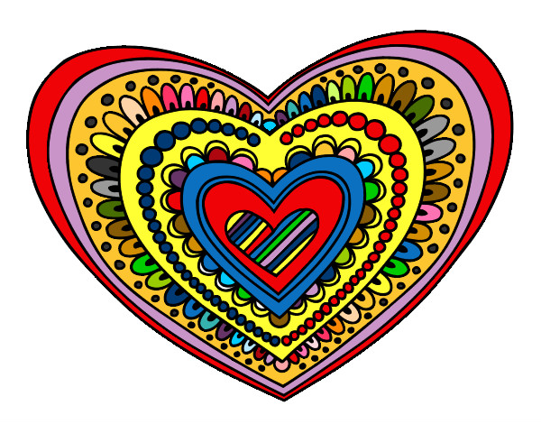 Dibujo Mandala corazón pintado por mastinalfa