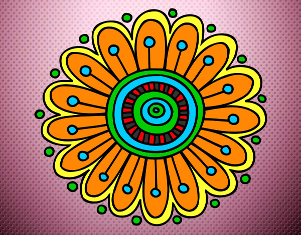 Dibujo Mandala margarita pintado por fervis