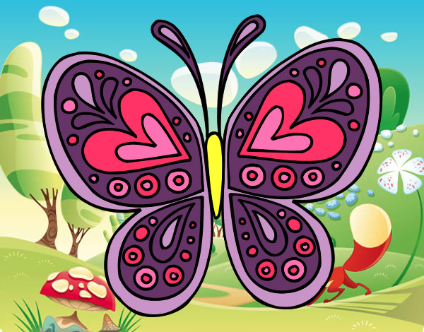 Dibujo Mandala mariposa pintado por alesita08