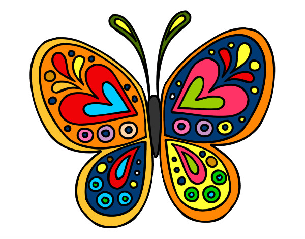 Dibujo Mandala mariposa pintado por mastinalfa