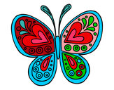 Dibujo Mandala mariposa pintado por mriana