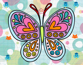 Dibujo Mandala mariposa pintado por nbbs