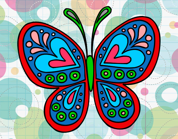 Dibujo Mandala mariposa pintado por paolita12