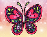Dibujo Mandala mariposa pintado por prof