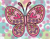 Dibujo Mandala mariposa pintado por rusienena