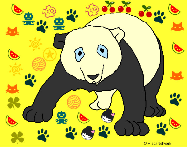 Dibujo Oso panda 1 pintado por hhjk
