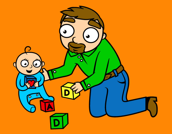 Dibujo Padre jugando con bebé pintado por TRISTAN04
