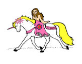 Dibujo Princesa en unicornio pintado por pitufi
