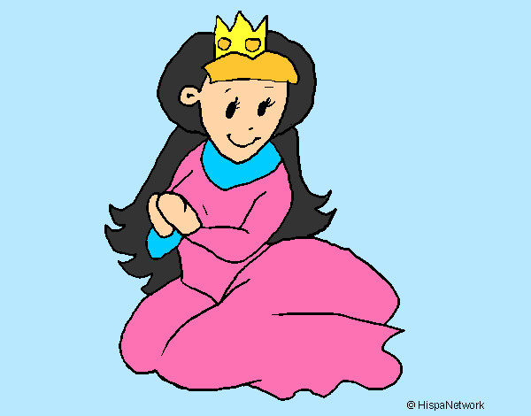Dibujo Princesa sentada pintado por ynes