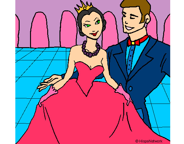 Dibujo Princesa y príncipe en el baile pintado por RICKAZA