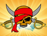 Dibujo Símbolo pirata pintado por turbo 